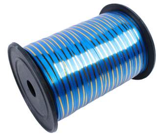 Лента Золот полос 1см*100ярд СИНЯЯ