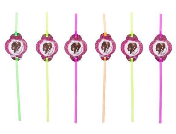 Трубочки для коктейля Принцесса (1уп/6шт) 909482