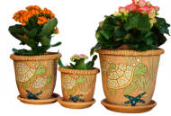 Кашпо Черепаха №-2 ЗОЛОТОЕ (D-17см)