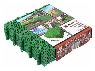 Покрытие пластиковое VORTEX Зелёное 1м2*9 плиток