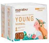 Прокладки гигиенические Marabu Botanica YOUNG нормал 12шт Арт-SP-178