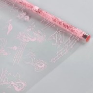 Пленка прозрачная с рисунком Пушкин Розовая 70см/200гр