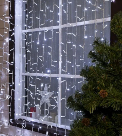 Электрогирлянда Штора 300*200см Дождик Белая
