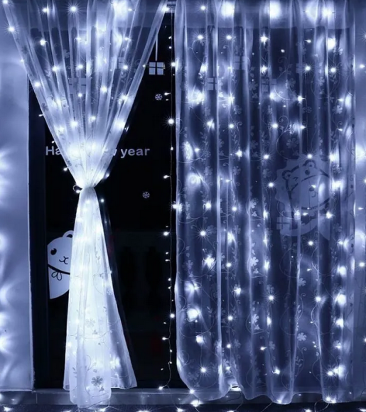 Электрогирлянда Штора 300*200см Дождик Белая