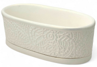 Кашпо Пейсли Слоновая кость L-23см Арт-0706
