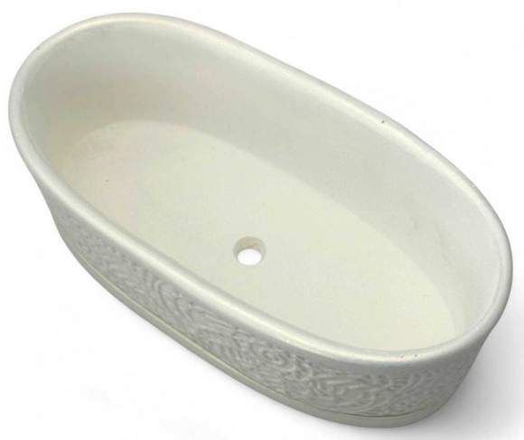 Кашпо Пейсли Слоновая кость L-23см Арт-0706