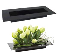 Горшок ИКЕБАНА (IKEBANA) 390*170мм Прямоугольн ЧЁРНЫЙ высота 5см