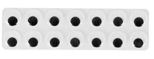 Набор Глазки на клеевой основе 18мм*14шт Арт-1565703 ЦЕНА ЗА НАБОР