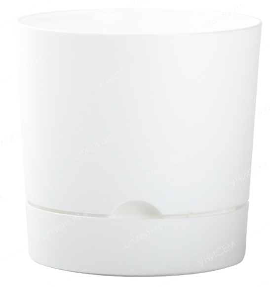 Горшок Гранд 10,5лит Белый D-25см с прикорневым поливом