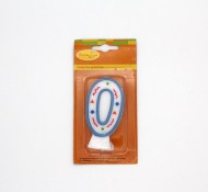 Свеча Цифра 0 Голубое конфетти 52613