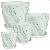 Кашпо Бутон №-РС-158 Мрамор №-3 D-18см-3,2л