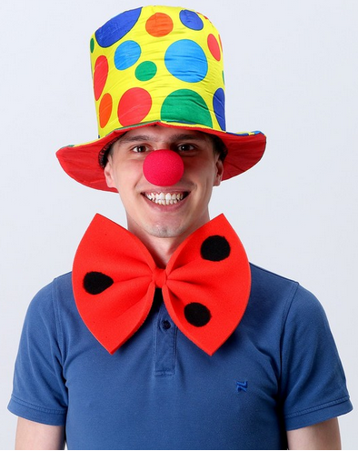 Костюм Клоуна (шляпа+бант+нос) Арт-9877334