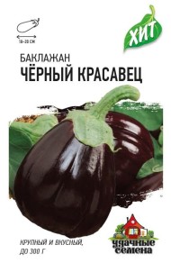 Баклажан Чёрный Красавец ЦВ/П (ГАВРИШ) серия ХИТ 0,1гр среднеспелый Баклажан Чёрный Красавец ЦВ/П (ГАВРИШ) серия ХИТ 0,1гр среднеспелый