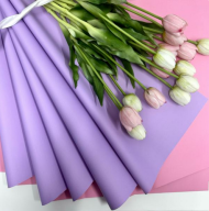 Пленка Листами Матовая двухсторонняя Сакура-Сиреневая 58/58см (1уп/10шт) Цена за лист