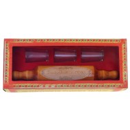 Скалка с рюмками Сообразим на троих, 30*6см, дерево Арт-561990