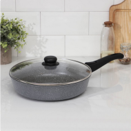 Сковорода Марбл Доляна 28см стекляная крышка Арт-7532505