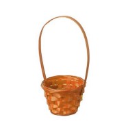 Корзина плетеная Бамбук D-13/H-9.5/28см Оранжевая