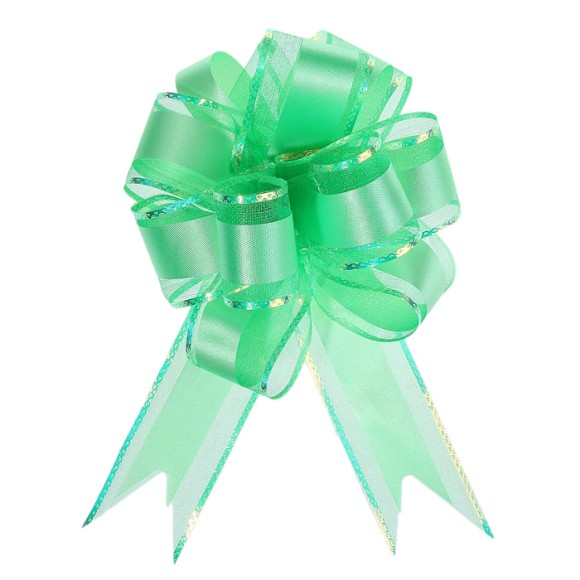 Бант Шар №5 Салатовый органза с полосой Арт-1020441