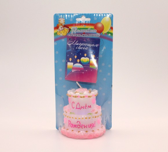 Свеча Торт С Днём Рождения мигающий 5005