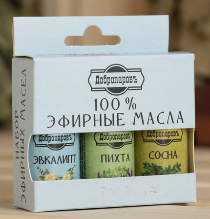 Набор эфирных масел Добропаровъ 3шт*17мл Эвкалипт+Пихта+Сосна Арт-3803511 Набор эфирных масел Добропаровъ 3шт*17мл Эвкалипт+Пихта+Сосна Арт-3803511