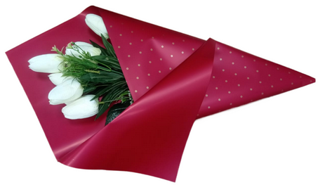 Пленка Листами Матовая Нежность Винный 58/58см (1уп/10шт) ЦЕНА ЗА ШТУКУ