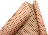 Бумага крафт двусторонняя Горох красный/коричневый на коричневом 70см*8,5