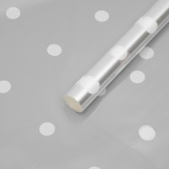 Пленка прозрачная с рисунком Горошины Белые 70см/8м Пленка прозрачная с рисунком Горошины Белые 70см/8м