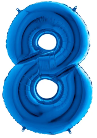 Шар ЦИФРА фольгированный № 8 40"102см Синий