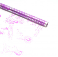 Пленка прозрачная с рисунком Пушкин Сиреневая 70см/200гр