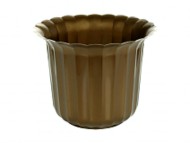 Горшок Рифлённый 210мм Медный с поддоном афродита 170 высота 17см