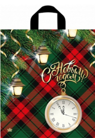 Сумочка пакет п/э 420*380мм Часы с фонариками Арт-53346