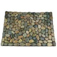 Коврик НАТУР ГАЛЬКА НА РЕЗИНЕ MS-8005 зелено-серая 70-50см