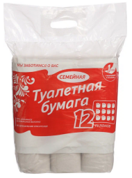 Туалетная бумага семейная 12рул*1сл*40м