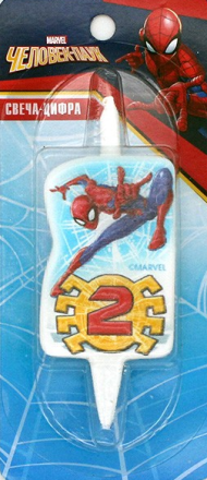 Свеча Цифра 2 Человек-паук 3532