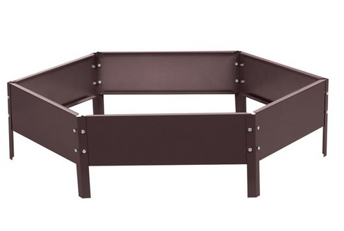 Клумба Оцинкованная Шестигранная 80*15см Коричневая Greengo Грядка