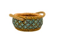 Кашпо Корзинка низкая Бирюзовая ЗОЛОТОЕ (D-14см) Кашпо Корзинка низкая Бирюзовая ЗОЛОТОЕ (D-14см)