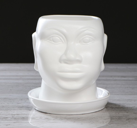 Кашпо Голова Африканки Белое 1,4лит 4911541