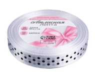 Лента Атласная с рисунком 15мм*25ярд Горошек Белый Лента Атласная с рисунком 15мм*25ярд Горошек Белый