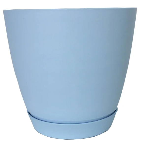 Горшок Камея 1,4лит Голубой с поддоном (D-138мм)
