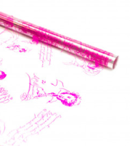 Пленка прозрачная с рисунком Пушкин Ярко-Розовая 70см/200гр