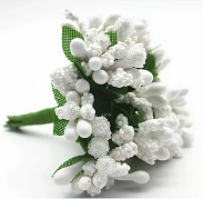 Набор Тычинки для искусственных цветов Белые 12шт