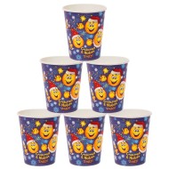 Стакан бумажный Счастья в Новом году смайлики 225 мл ( набор 6 шт) 1075399