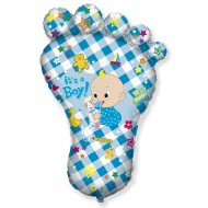 Шар фолгированный 14/36см Ножка малыша голубой