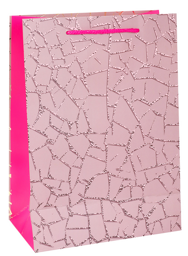 Сумочка пакет картон 310*400*120мм Розовое сияние Арт-3163 XL