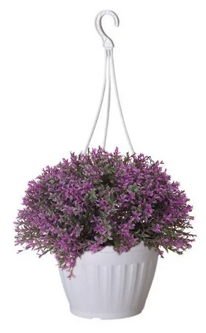 Горшок Формовка подвесной 3,7лит D-21см Белый + Крючок L-45см с поддоном