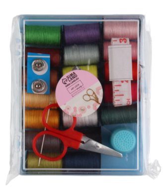 Швейный набор 29 предметов в пластиковой коробке 10,5×8×2,5см Арт-600387