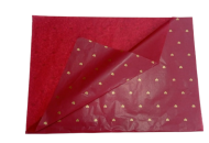 Тишью Листами Сердечки Золотые на Винном 50см/70см (1уп/28шт) ЦЕНА ЗА ШТУКУ