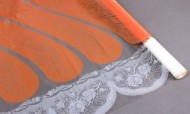 Пленка матовая Кружево 70см Оранжево-Белая 200гр