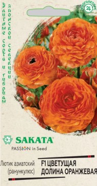 Цветы Ранункулюс Цветущая долина Оранжевый F1 ЦВ/П (ГАВРИШ) 3шт многолетгик 20-25см