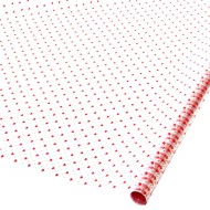 Пленка прозрачная с рисунком Мелкие Сердца Красная 70см/8м